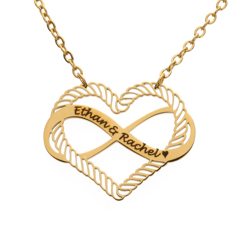 Personalised Heart and Infinity Pendant