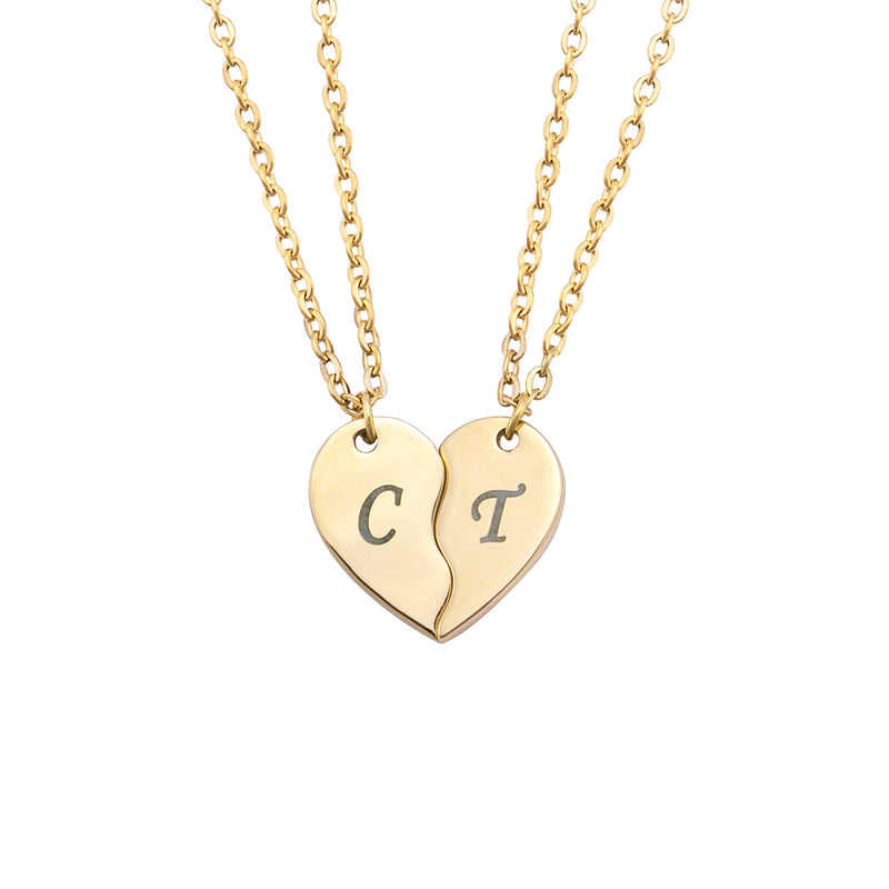 Personalised Split Heart Necklace