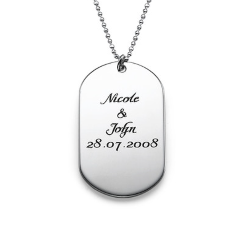 Silver 'Dog Tag' Personalised Necklace