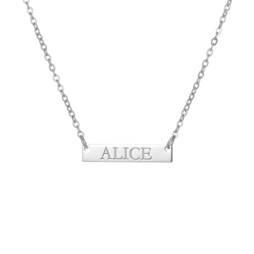 Men’s Engraved Name Bar Necklace