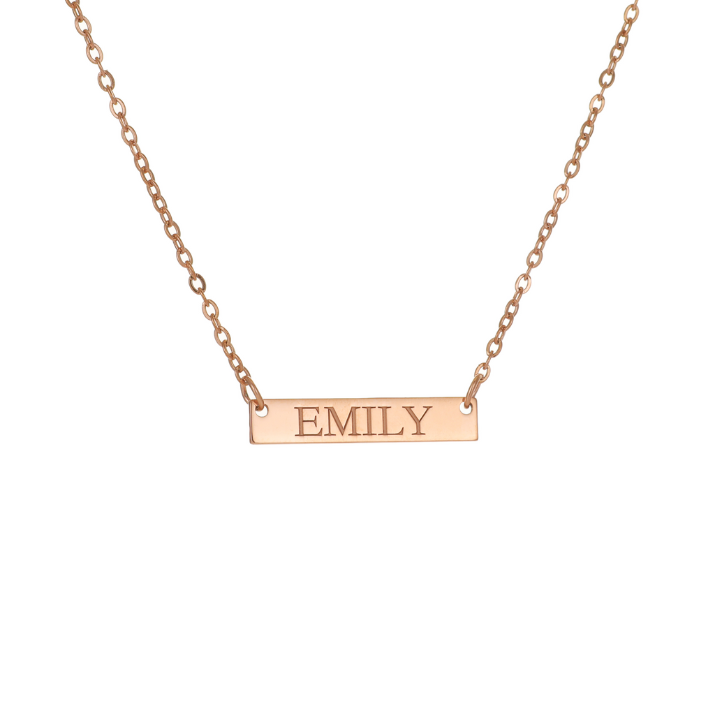 Engraved Bar Necklace