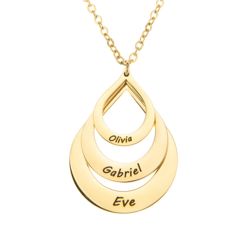 Personalised Teardrop Family Pendant Necklace