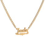 Kids Double Thickness Name Necklace with Heart