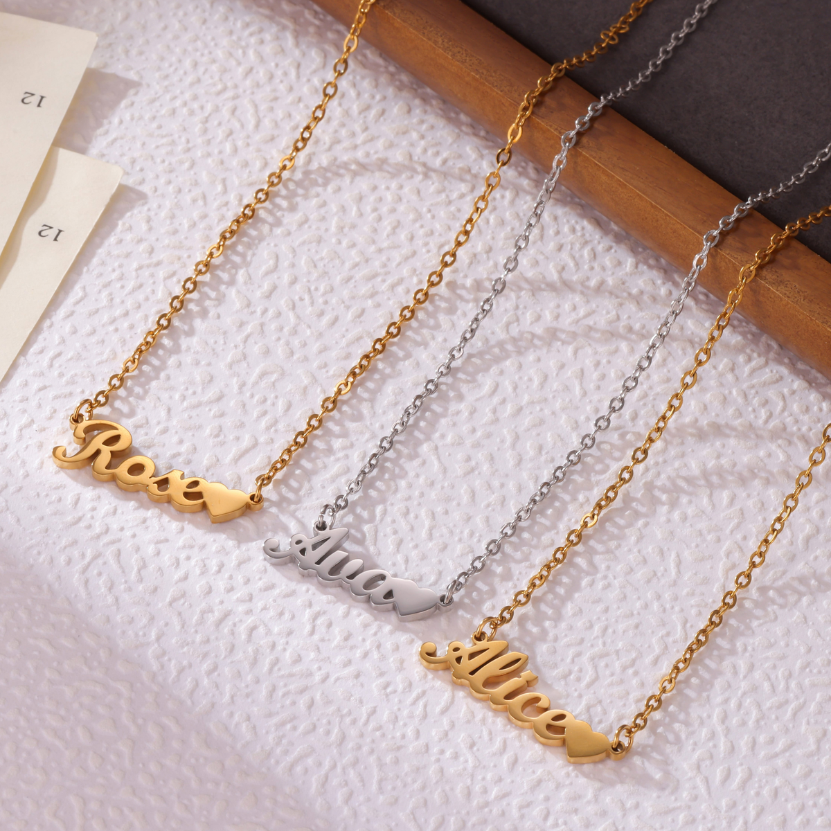 Kids Name Necklace with Heart