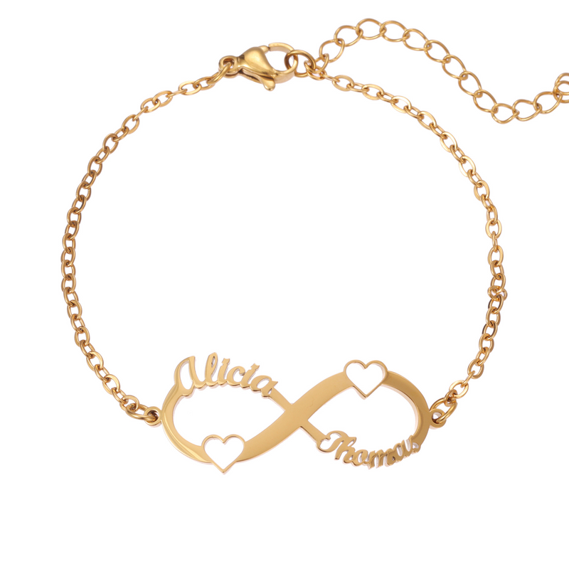 Double Heart Infinity Bracelet