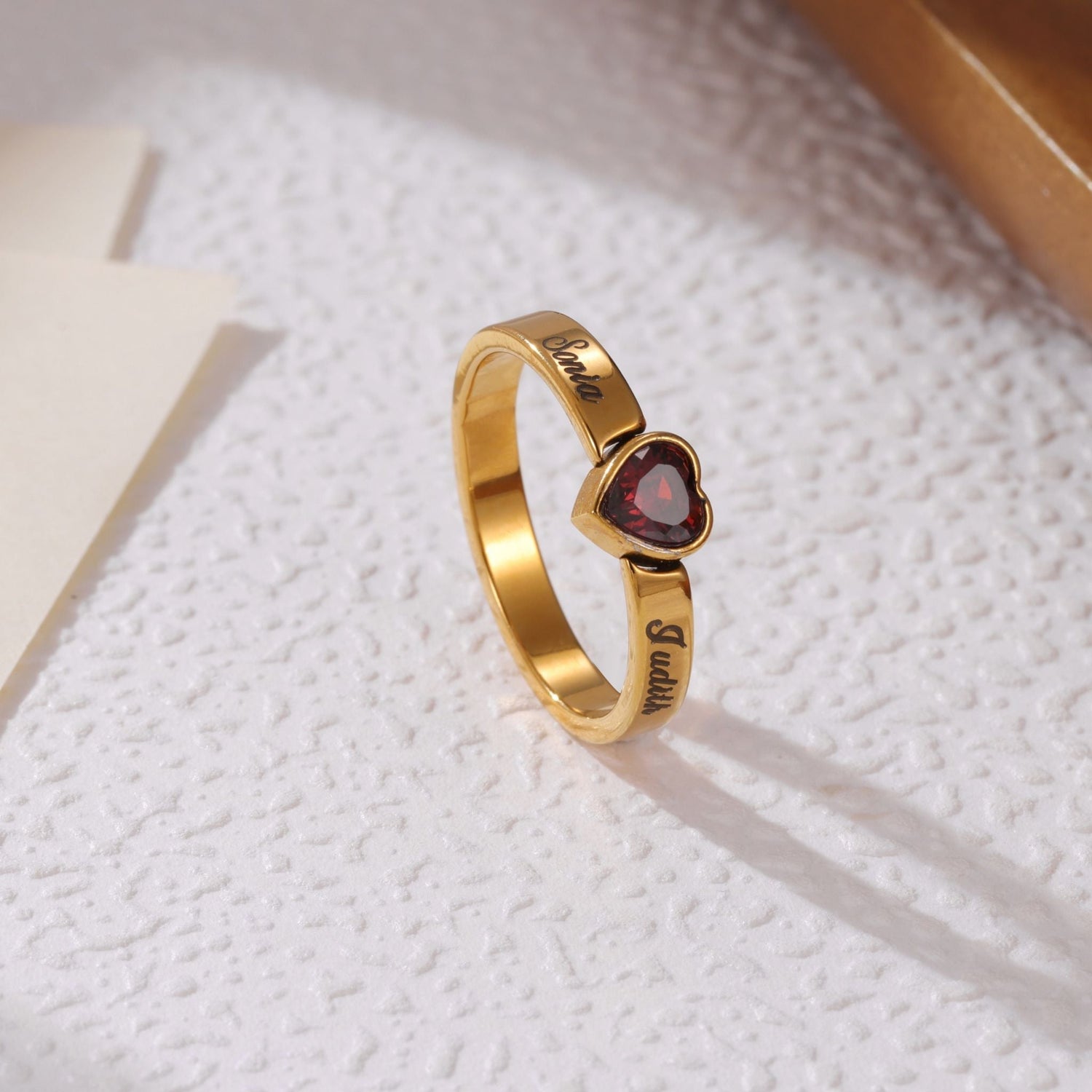 Personalised Two Name Heart Ring