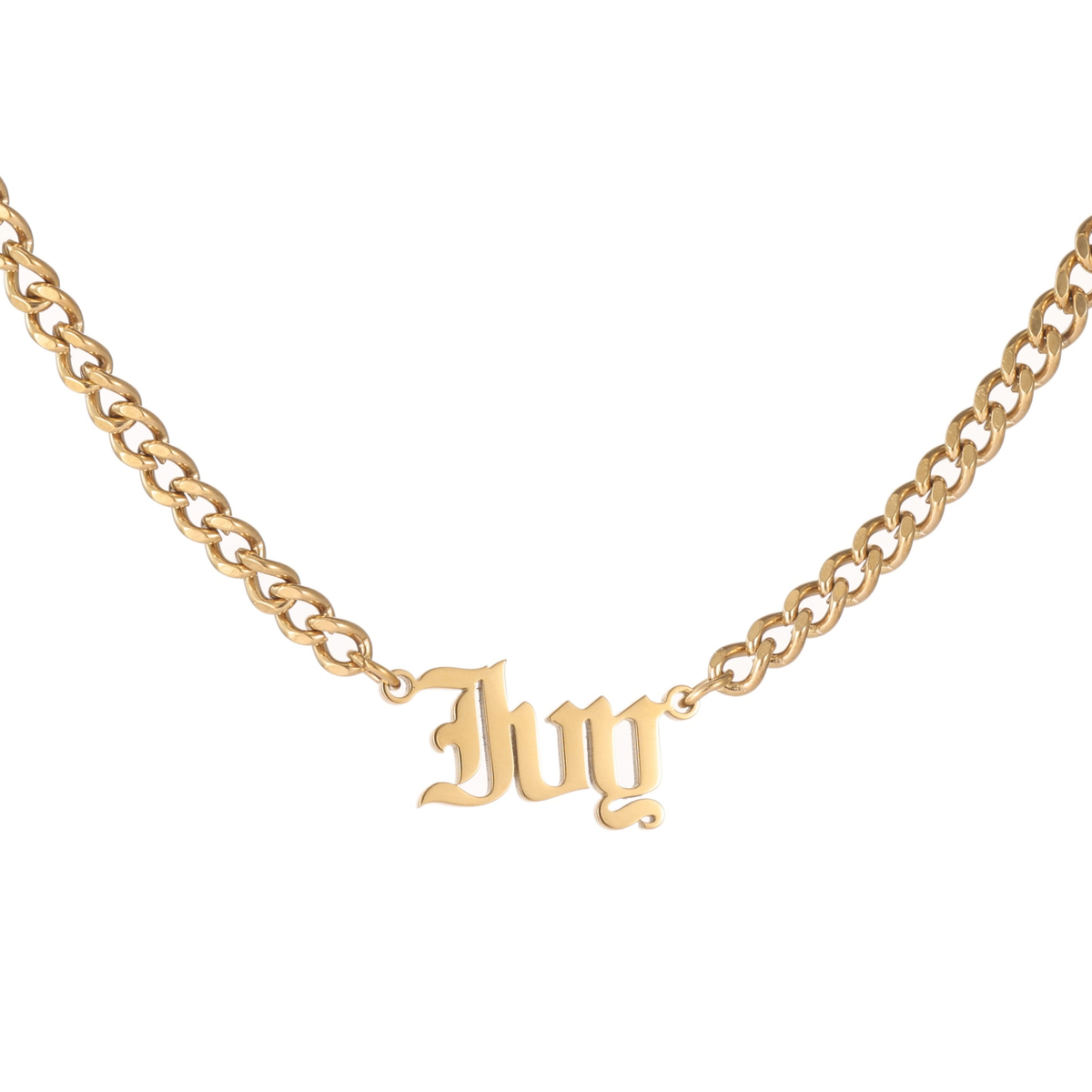 Kids Personalised Gothic Name Necklace