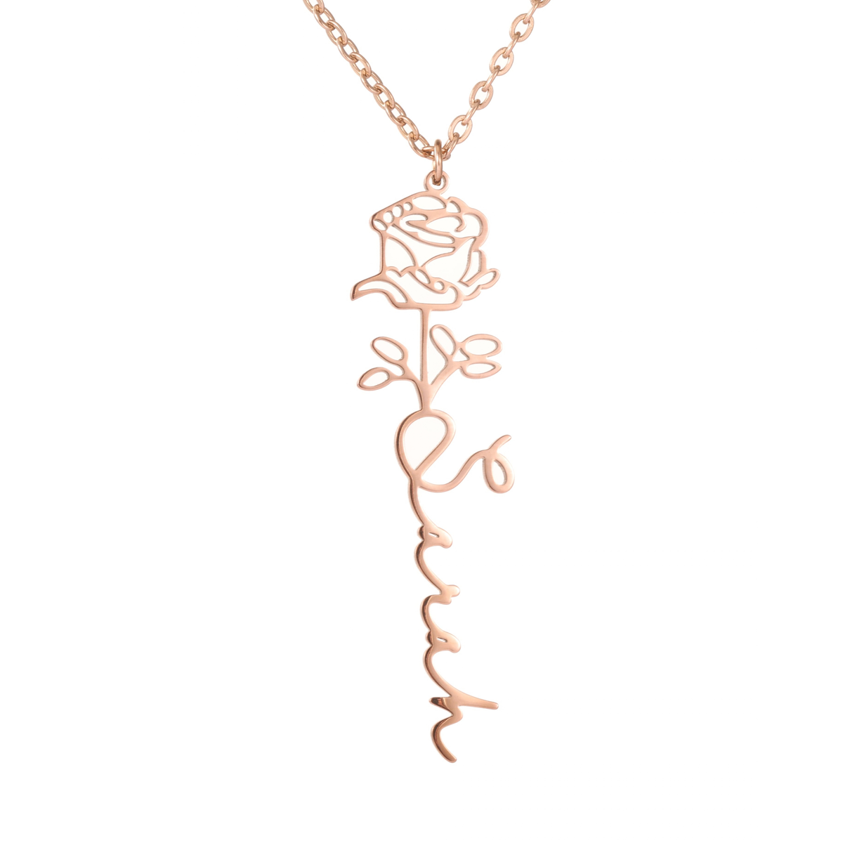 Kids Personalised Rose Name Necklace