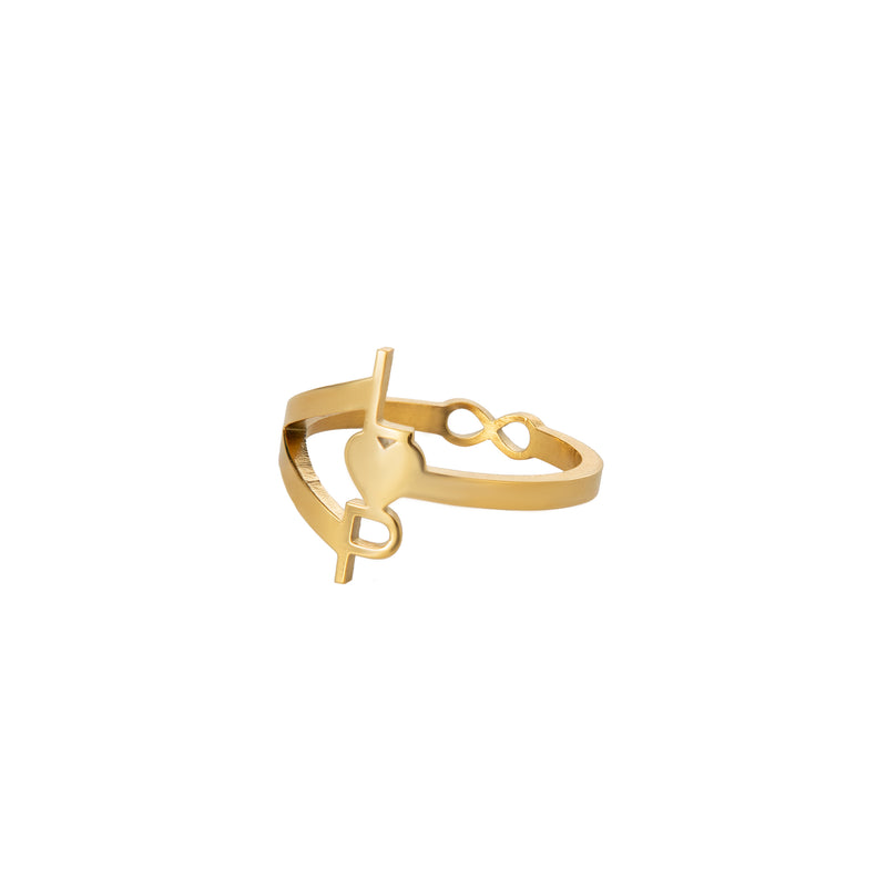 Personalised Infinity Ring with 3 Engraved Initials