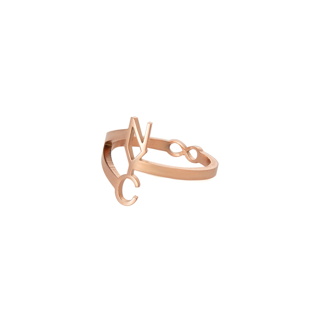 Personalised Infinity Ring with 3 Engraved Initials