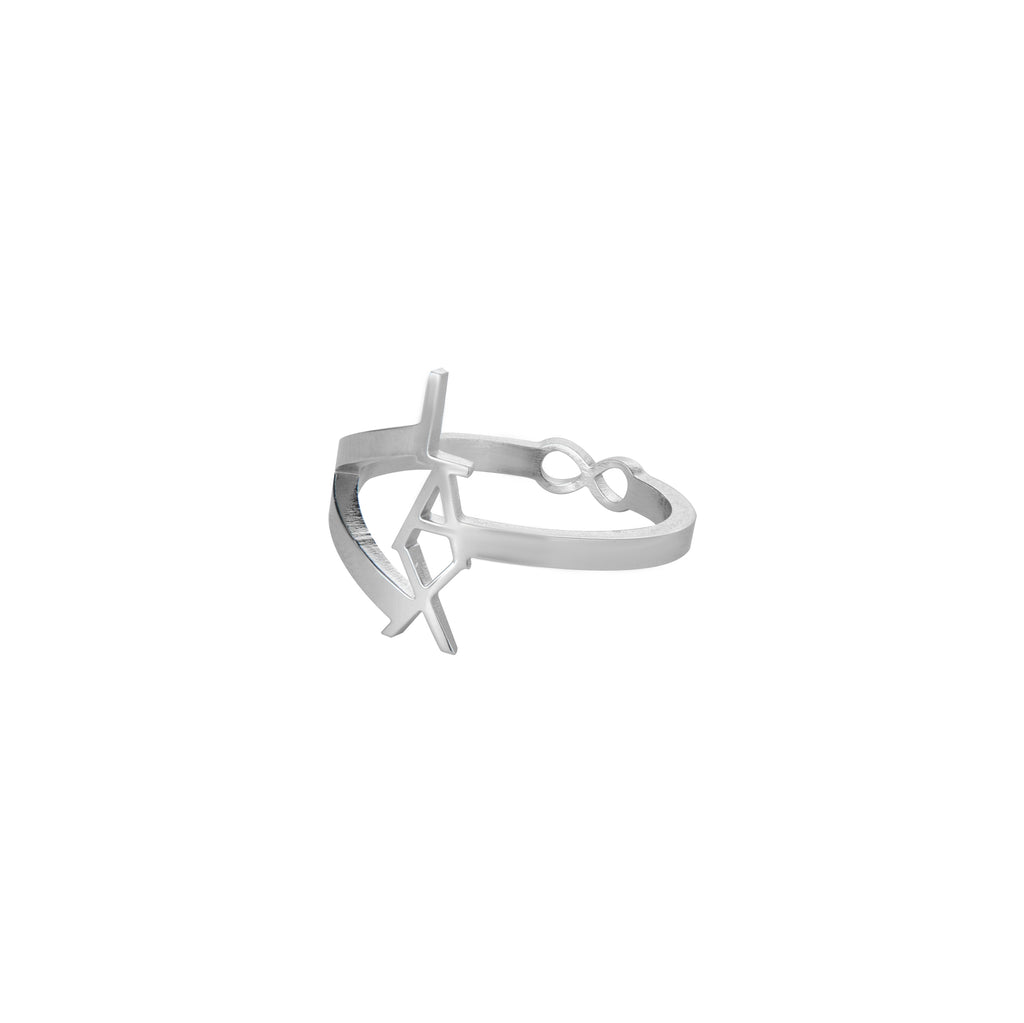 Personalised Infinity Ring with 3 Engraved Initials