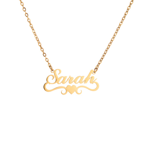 Personalised Wavy Heart Necklace with Elegant Arabesque Details