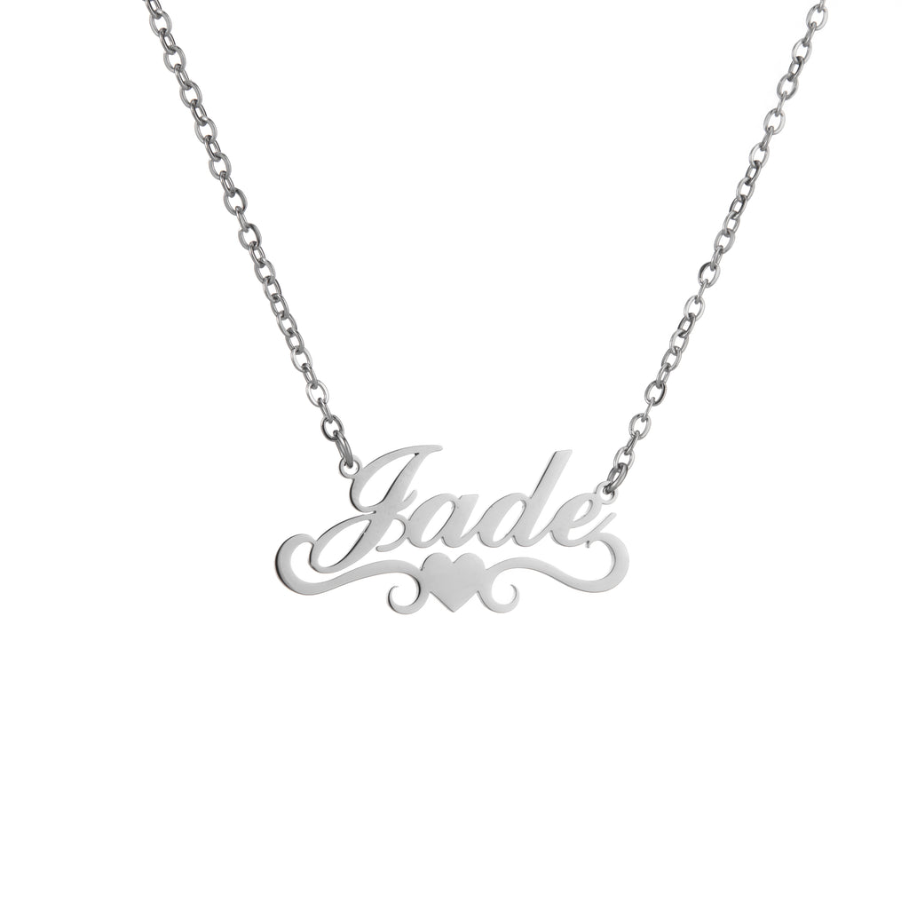 Personalised Wavy Heart Necklace with Elegant Arabesque Details