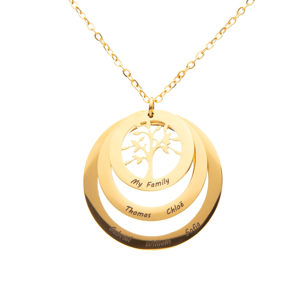 Circle Tree of Life Family Necklace