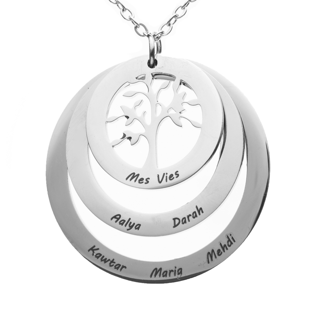 Circle Tree of Life Family Necklace