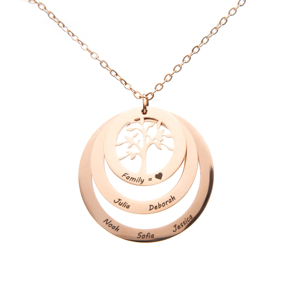 Circle Tree of Life Family Necklace