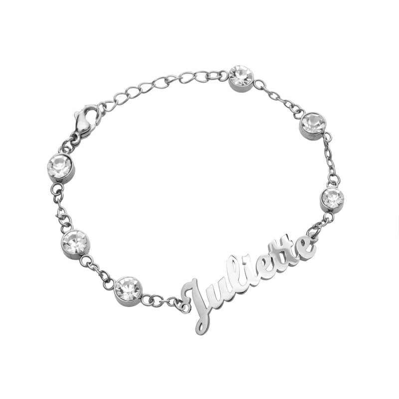 Name Bracelet with Crystal