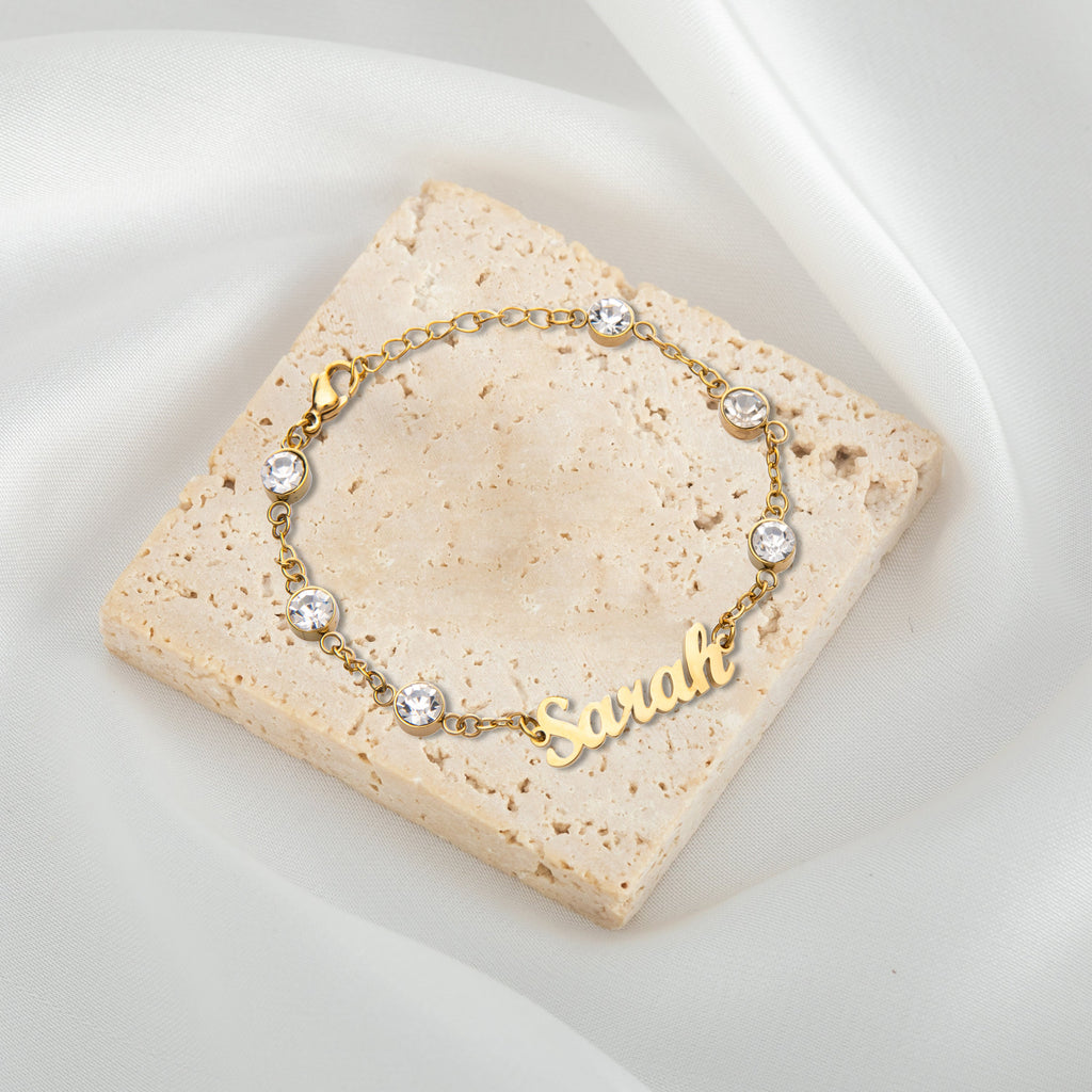 Name Bracelet with Crystal