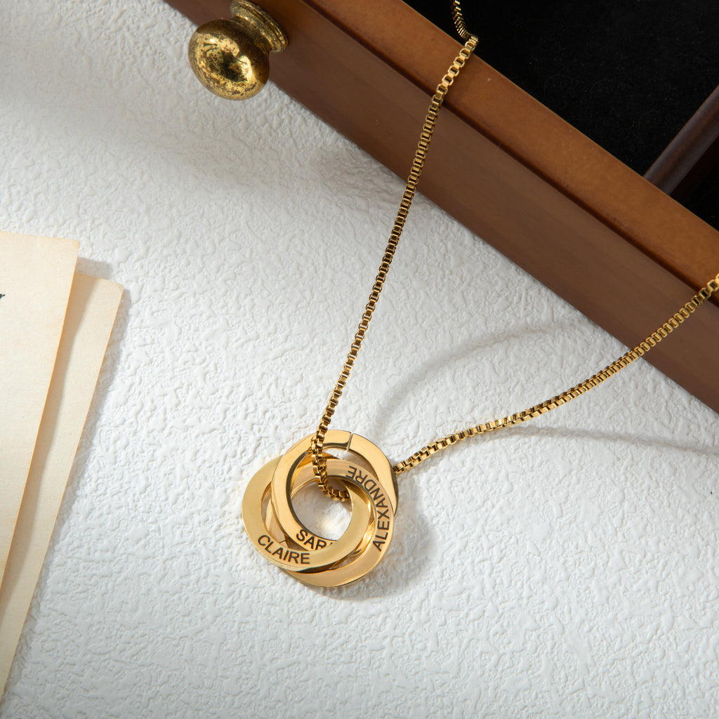 Intertwined Love Rings Necklace