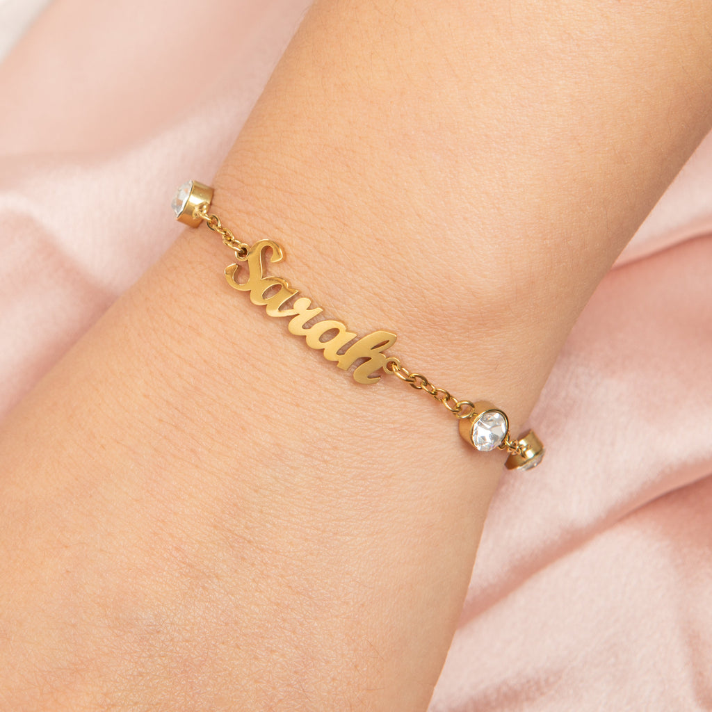 Name Bracelet with Crystal