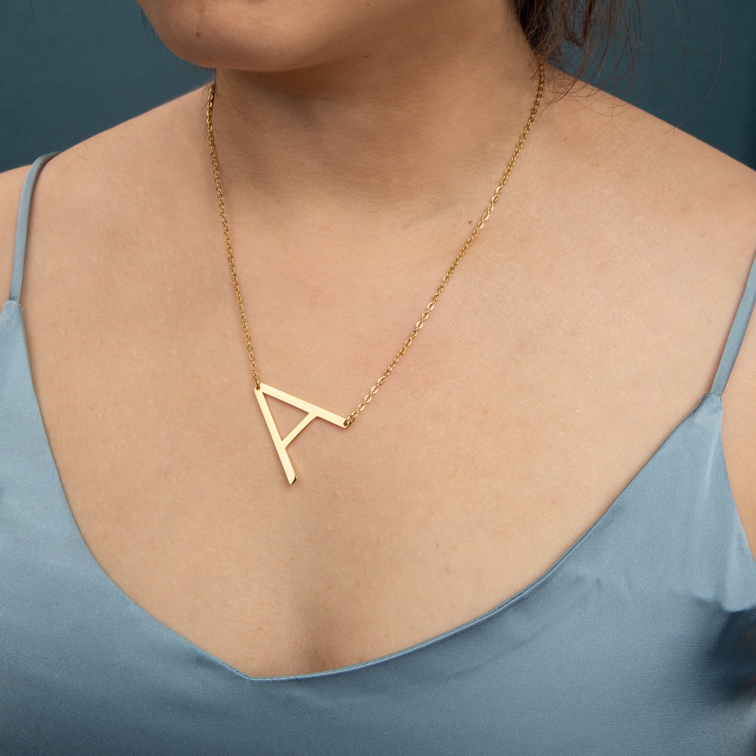 Custom Initial Necklace – Asymmetrical Letter Pendant