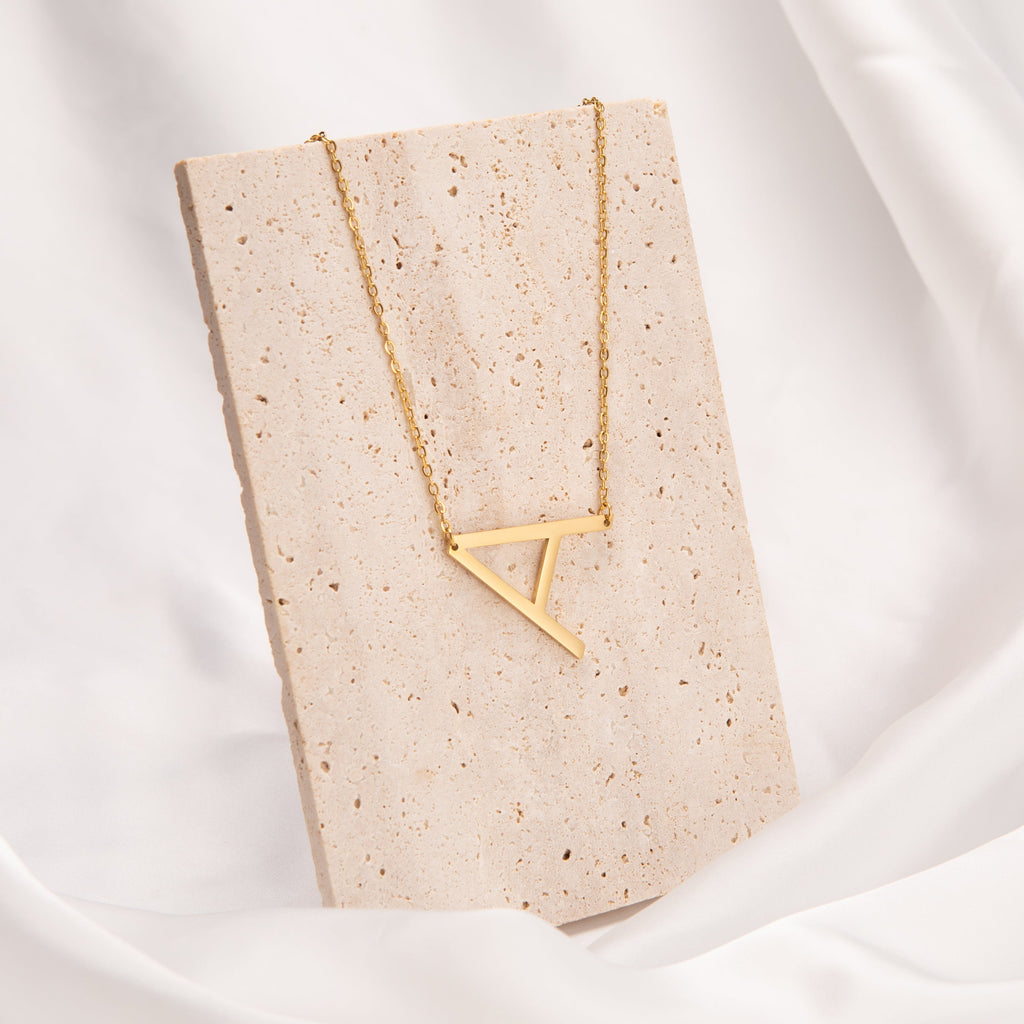 Custom Initial Necklace – Asymmetrical Letter Pendant
