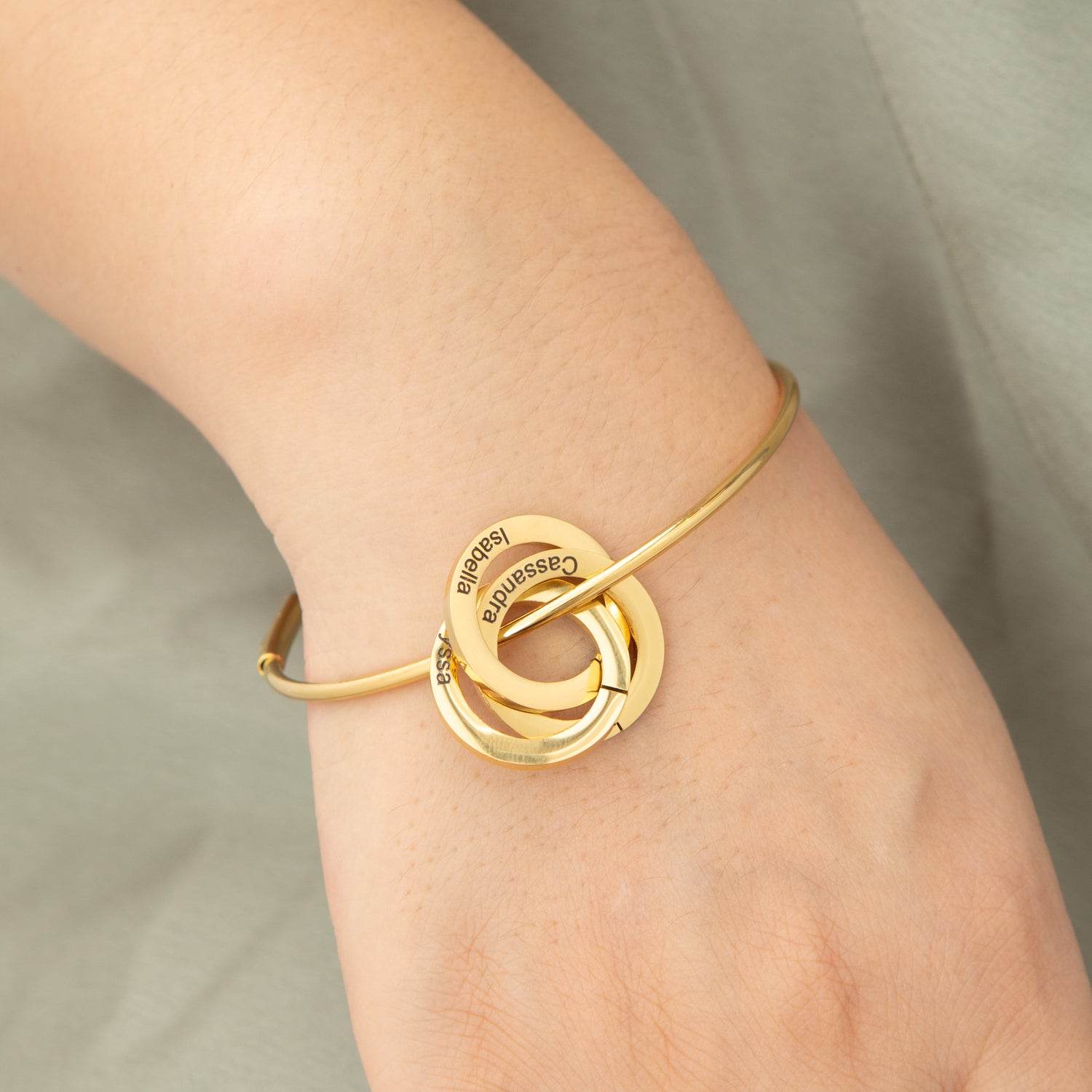 Personalised Russian Rings Bangle Bracelet