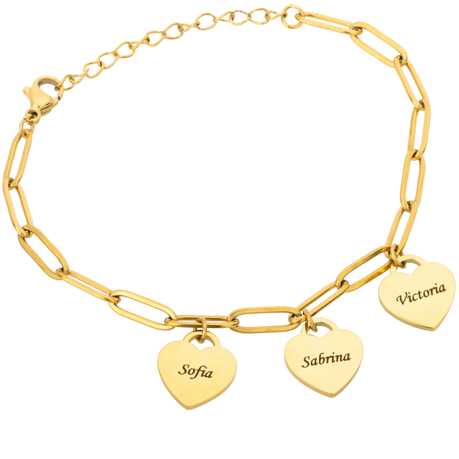 Personalised Multi-Heart Bracelet