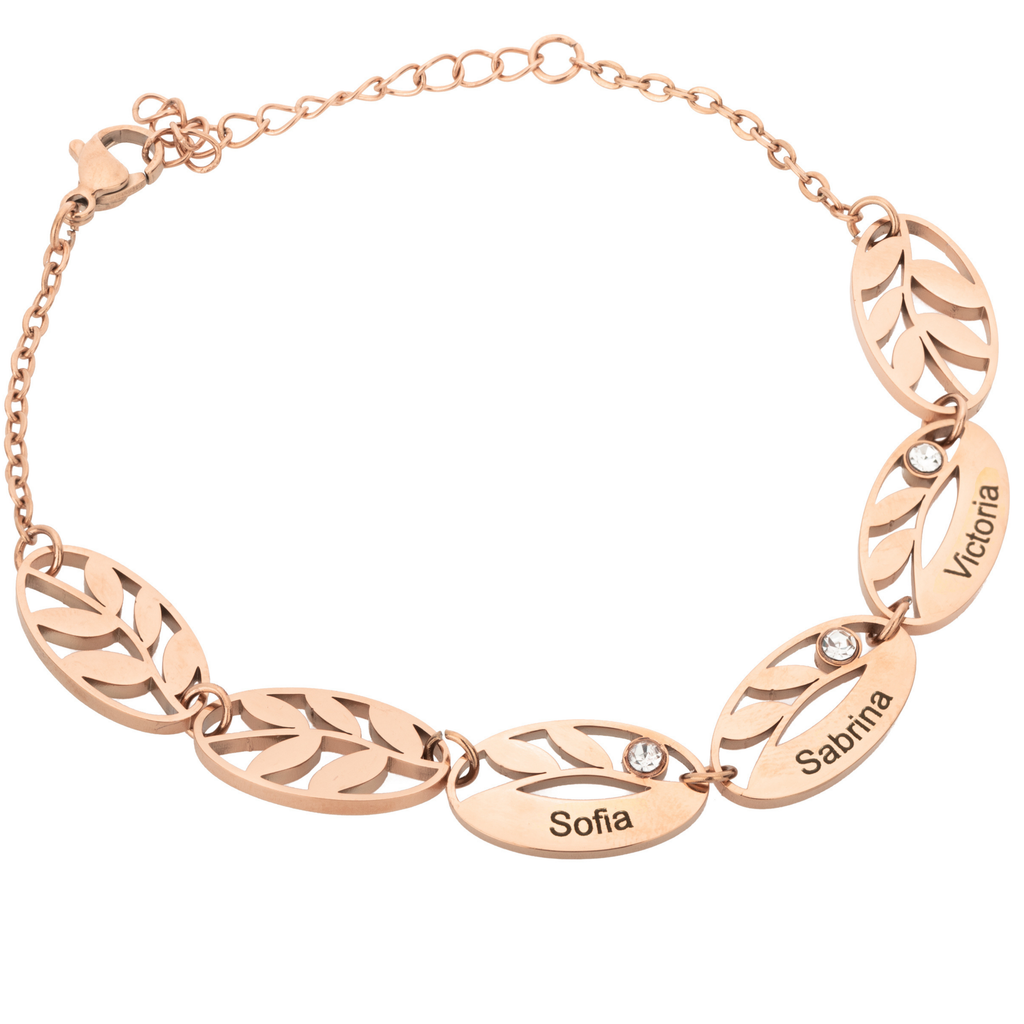 Personalised Multi-Leaf Bracelet