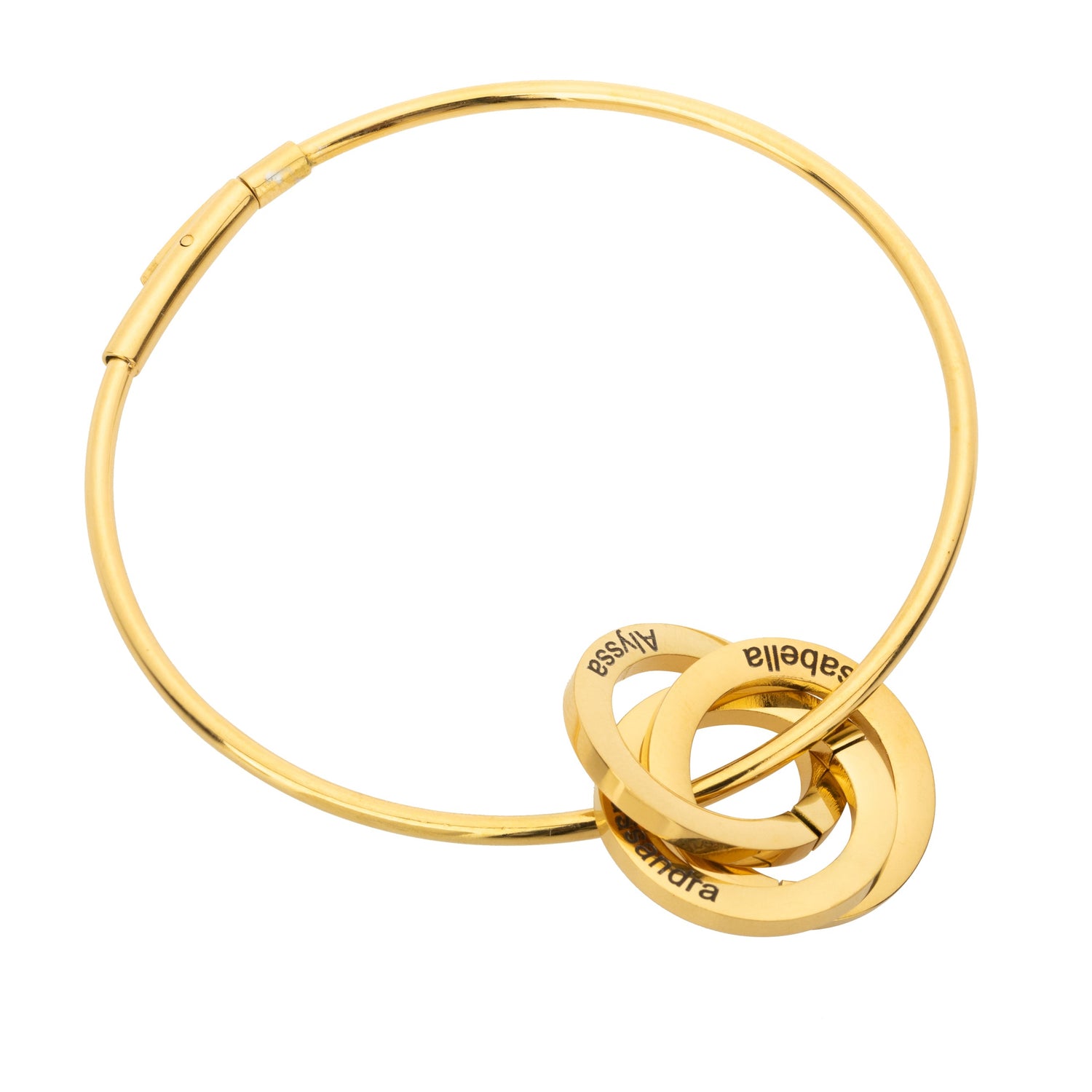 Personalised Russian Rings Bangle Bracelet