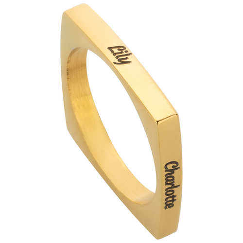 Personalised Square Ring with 4 Names