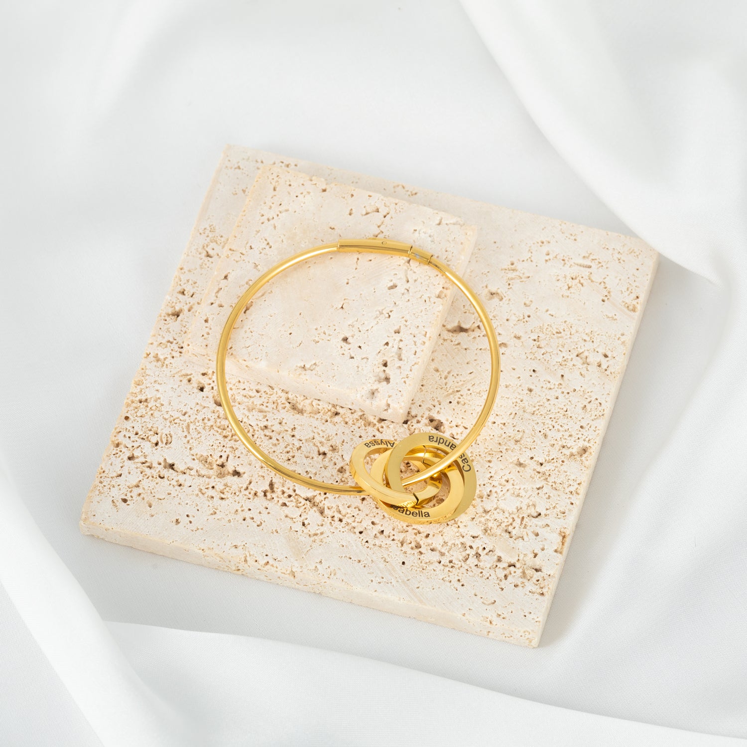 Personalised Russian Rings Bangle Bracelet