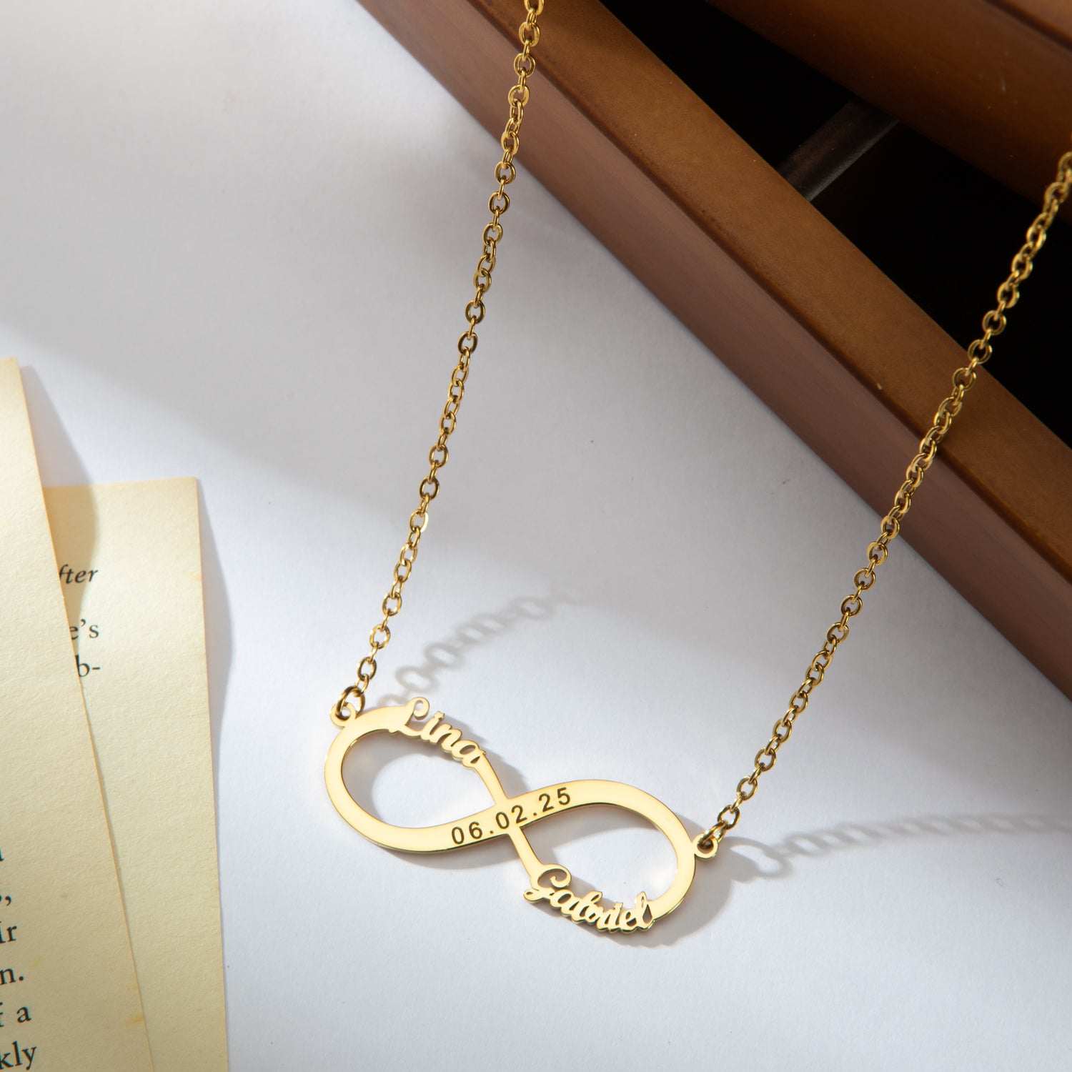 Personalised Infinity Necklace with Three Engravings
