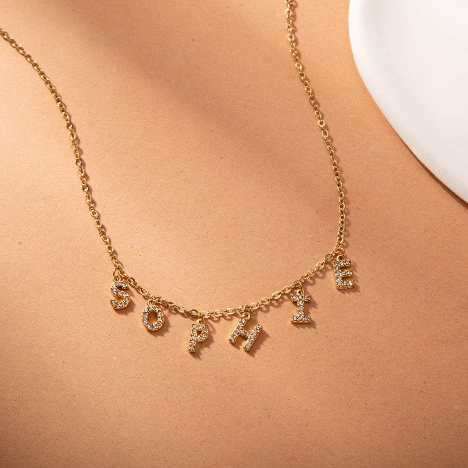 Personalised Name Necklace with Crystal Letter Charms