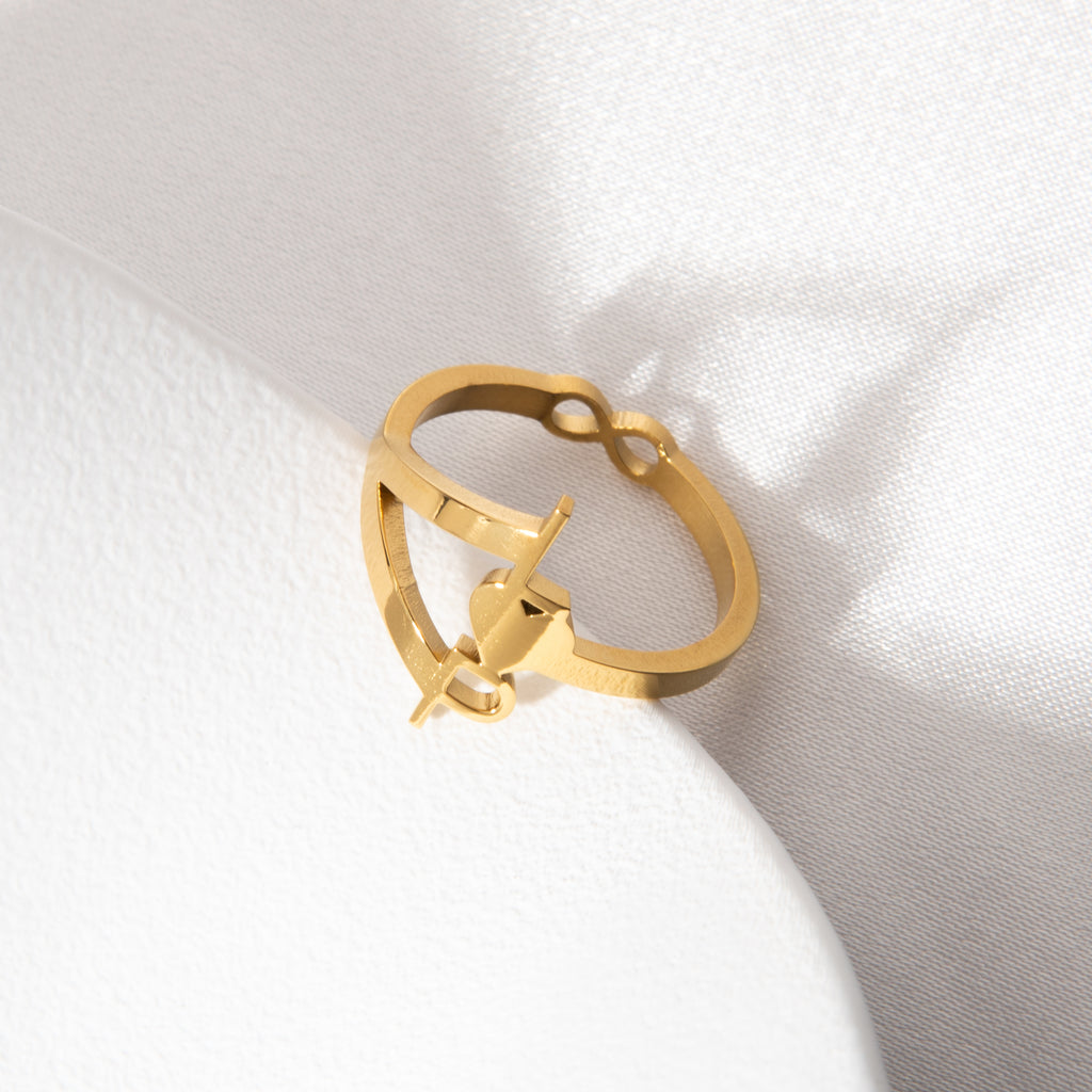 Personalised Infinity Ring with 3 Engraved Initials