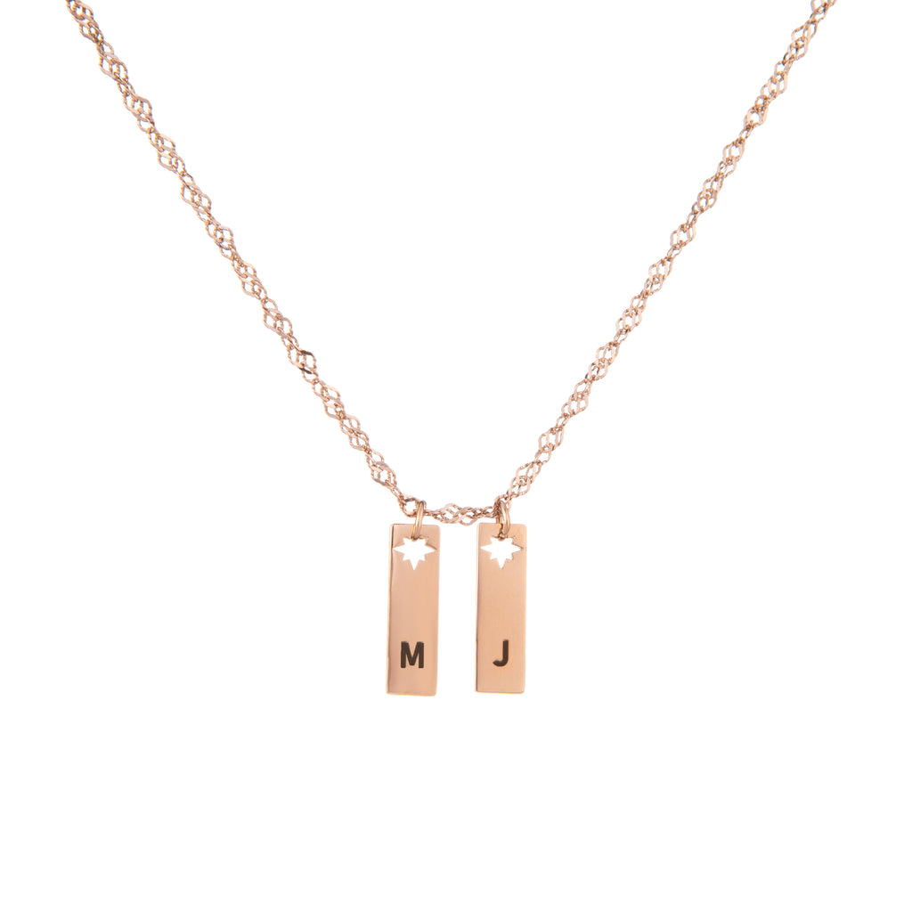 Personalised Initial Pendant Necklace with Star Cutout