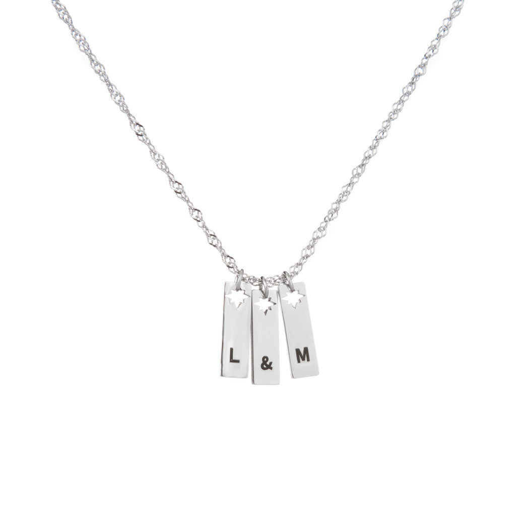 Personalised Initial Pendant Necklace with Star Cutout