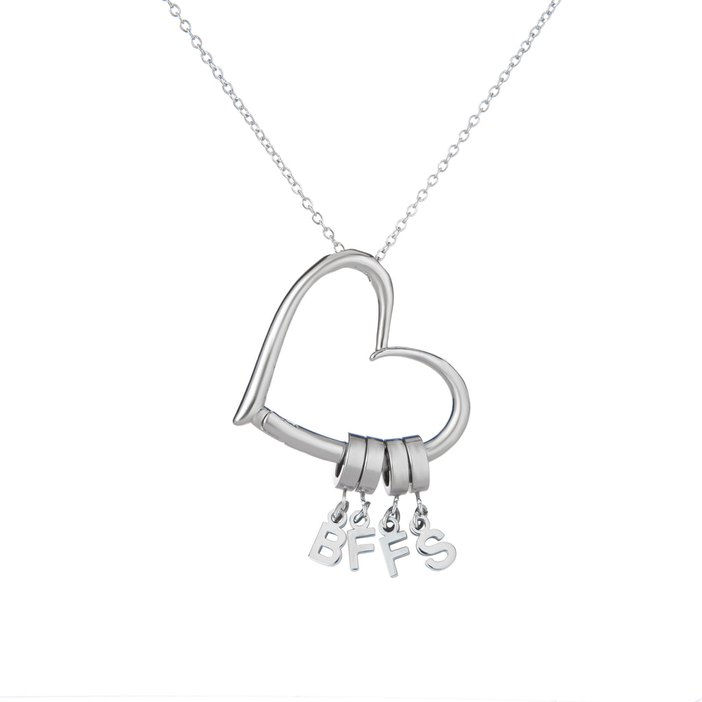 Personalised Open Heart Necklace with 1 to 4 Initials