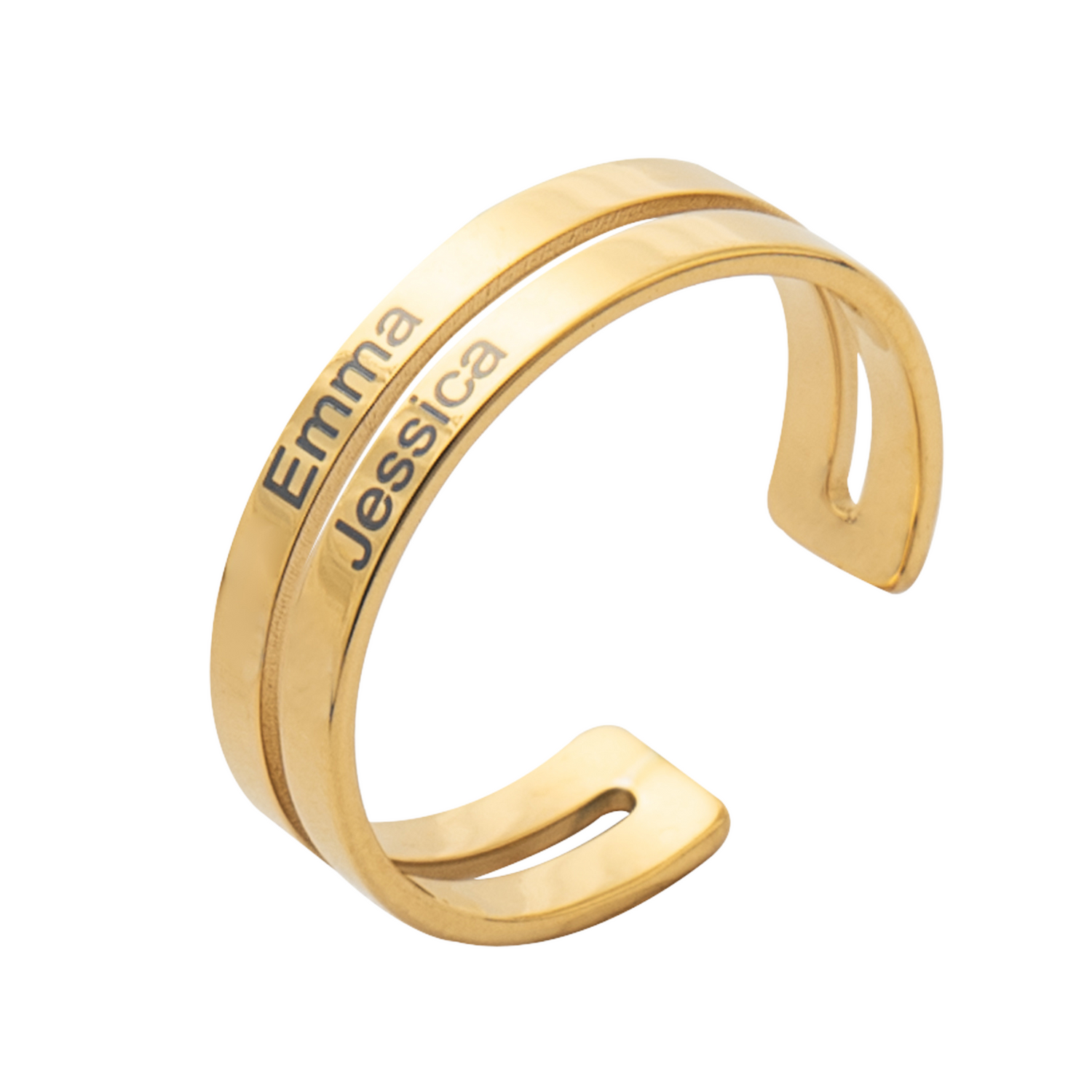 Personalised Two Names Ring