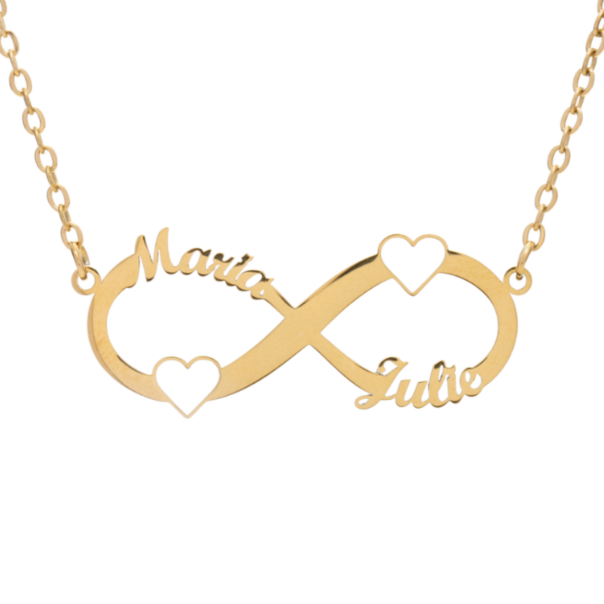 Double Heart Infinity Necklace