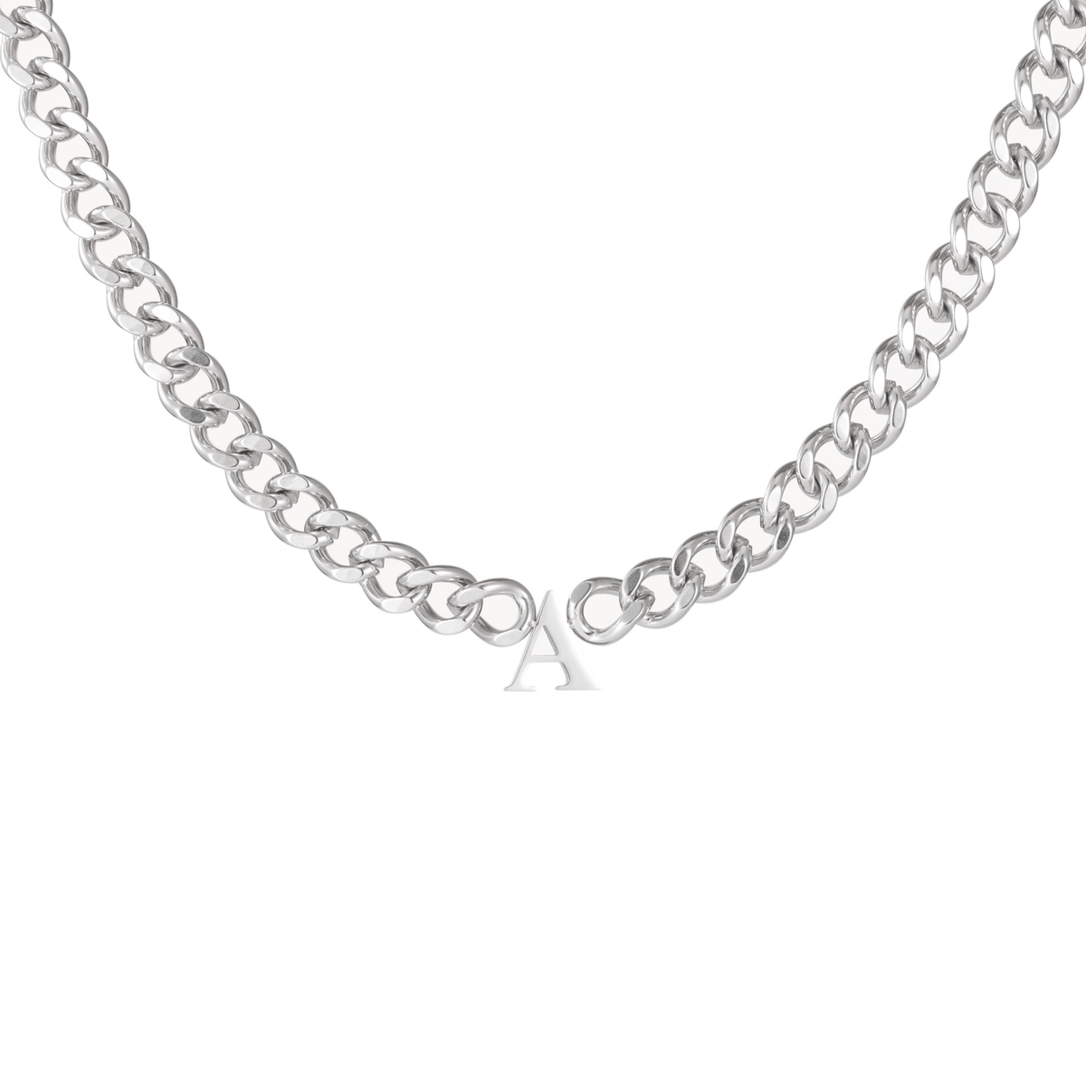 Kids Initial Necklace with XL Cuban Chain