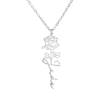 Kids Personalised Rose Name Necklace