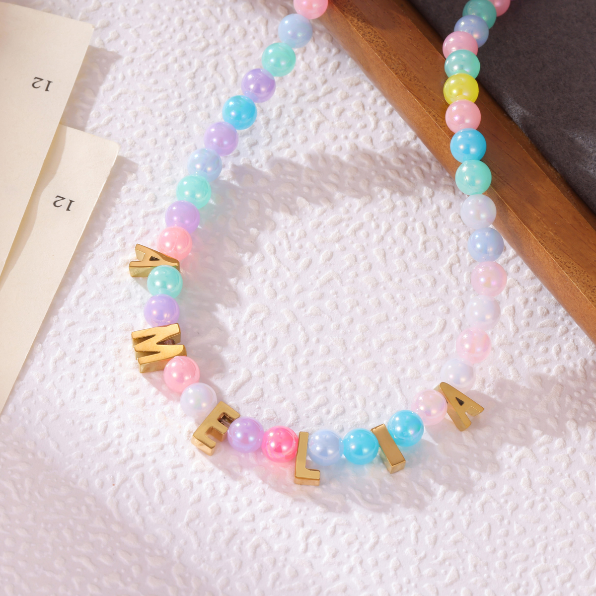Kids Colourful Bead Name Necklace