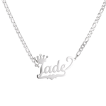 Kids Name Necklace with Crown & Half Heart