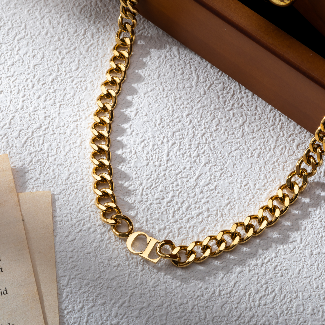 Personalised Curb Chain Necklace with Initials