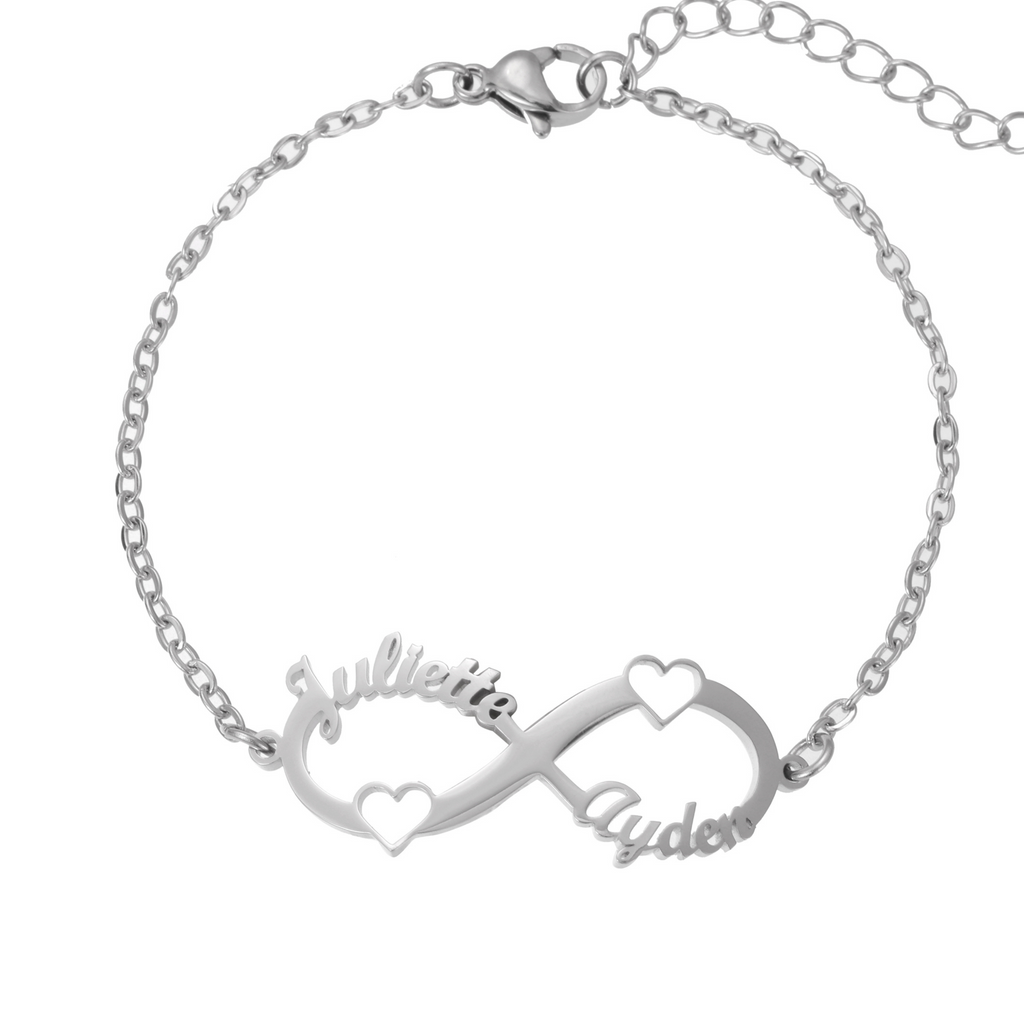 Double Heart Infinity Bracelet