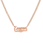 Kids Double Thickness Name Necklace with Heart