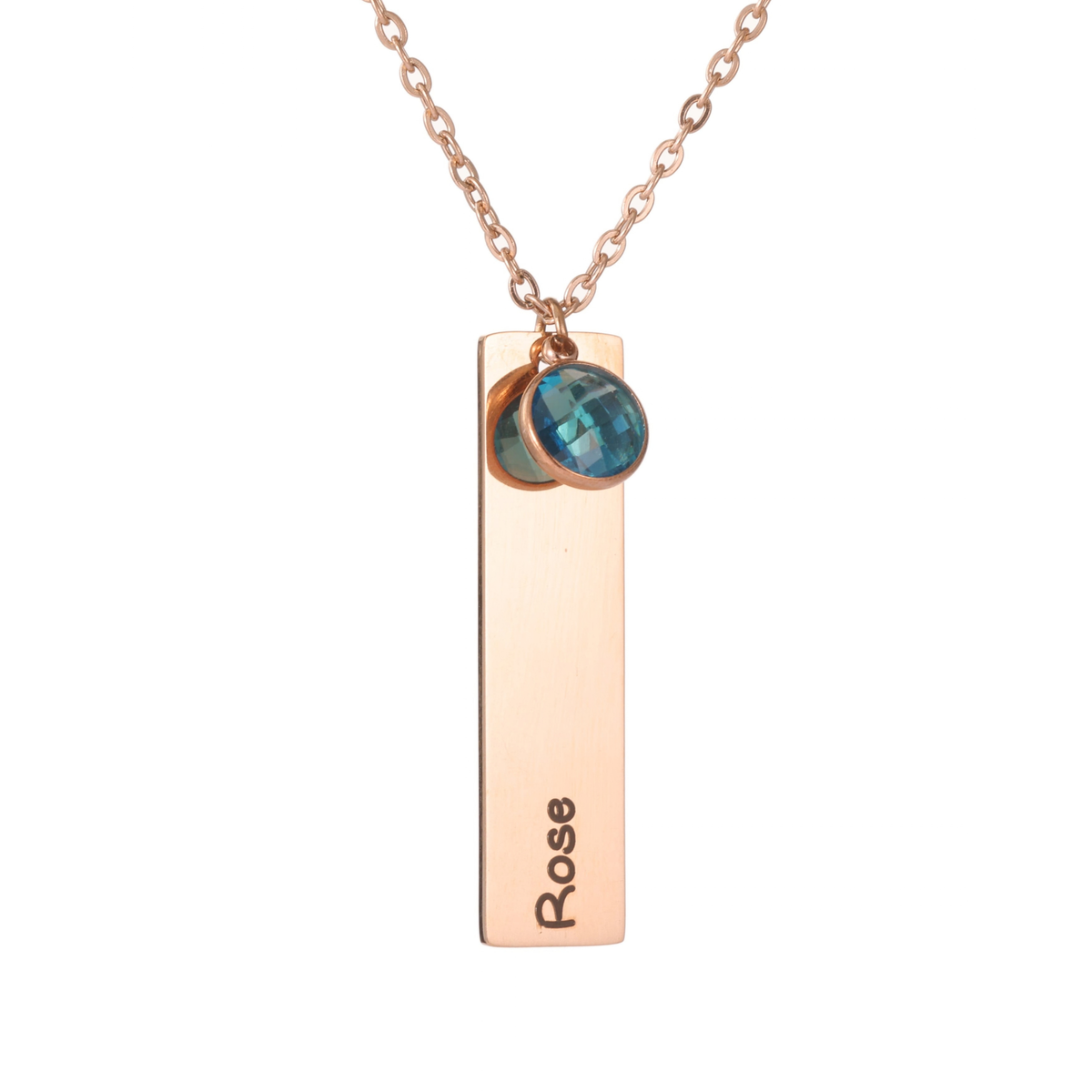 Kids Name Bar & Birthstone Necklace