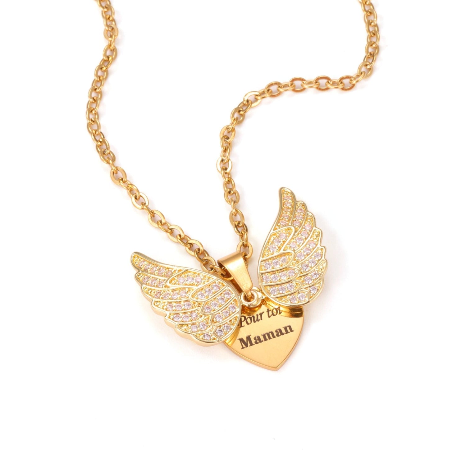 Angel Wings Hidden Message Necklace