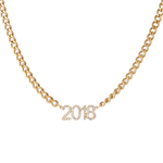 Kids Personalised Crystal Year Necklace